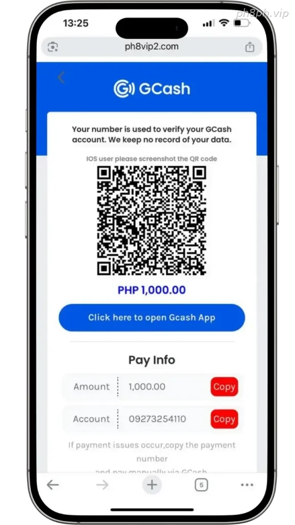 Ph8 Deposito Gcash account
