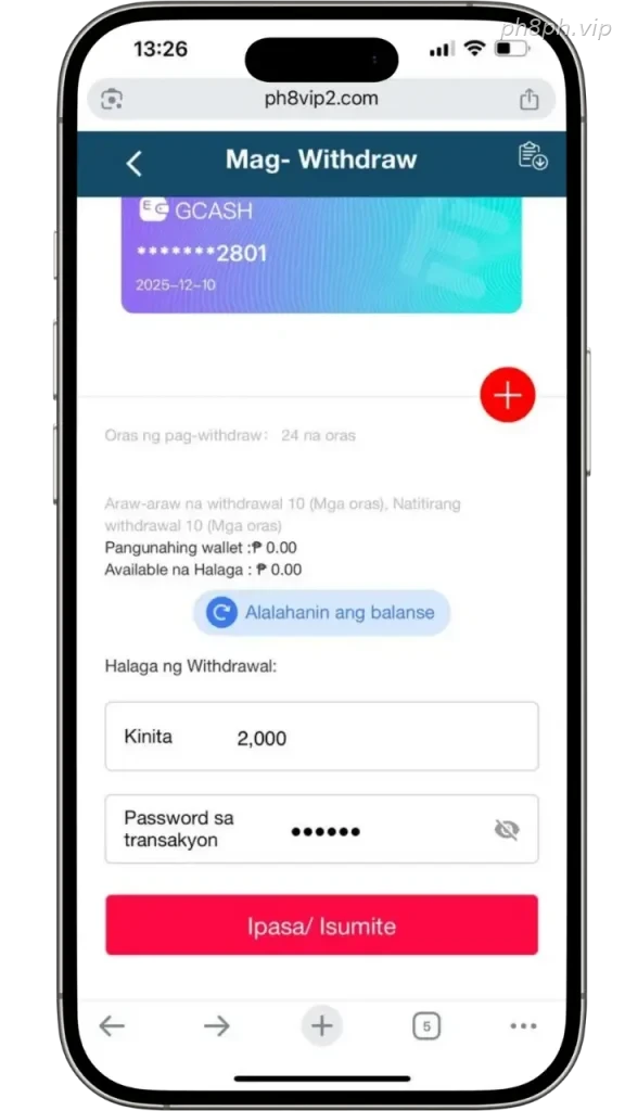 Ph8 Mag withdraw